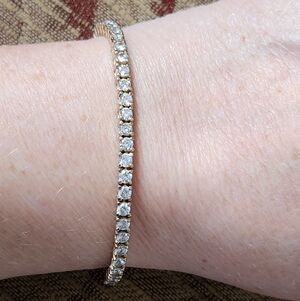 Elegant 14k Gold Plated 925 Silver Tennis Bracelet